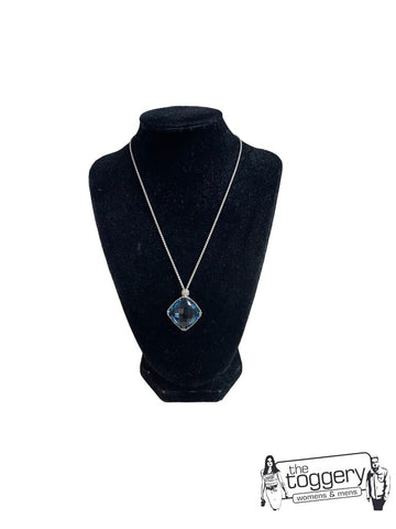 diamonds/blue crystal pendant