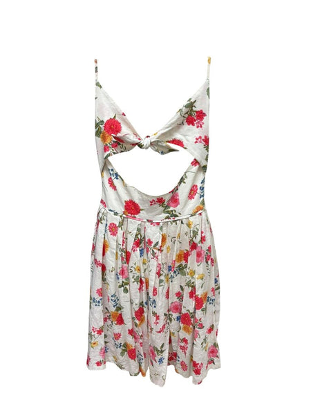 floral open back dress