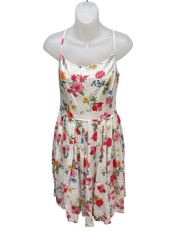floral open back dress