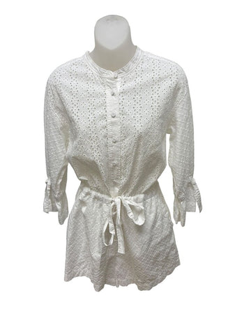eyelet romper - size small
