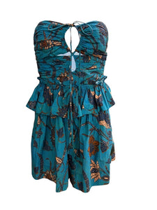 strapless floral mini