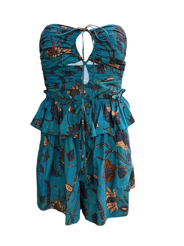 strapless floral mini
