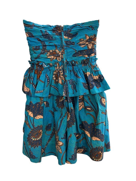 strapless floral mini