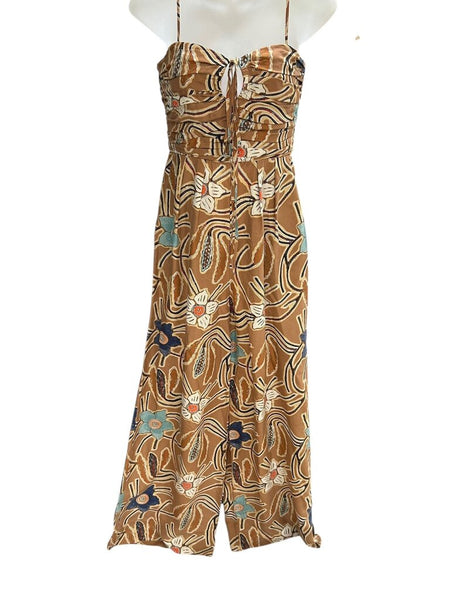 strappy floral jumpsuit