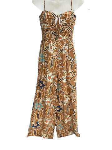 strappy floral jumpsuit