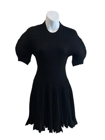 pleated knit dress