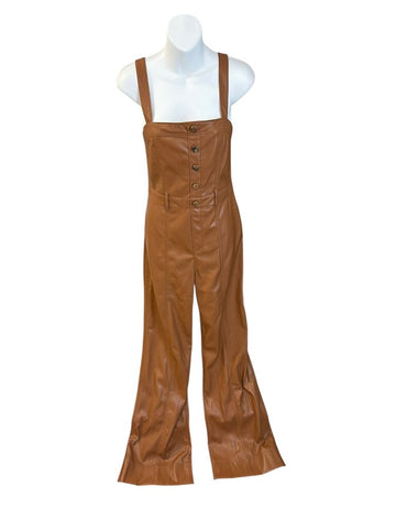 faux leather jumpsuit NWT