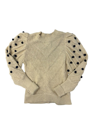 pom sleeve sweater