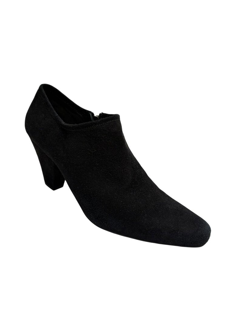 suede heel ankle booties