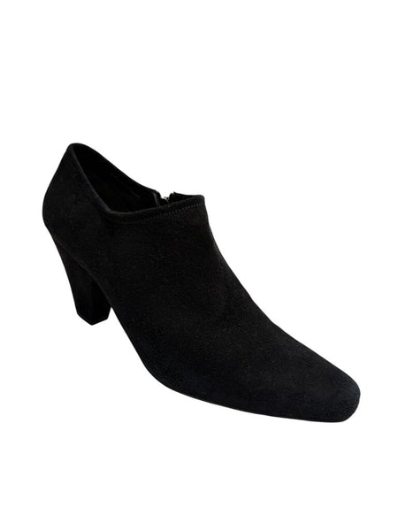 suede heel ankle booties