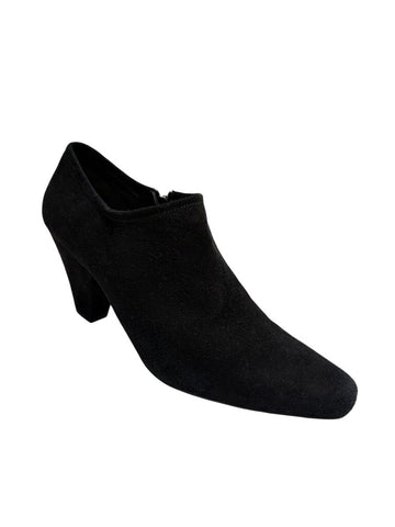 suede heel ankle booties