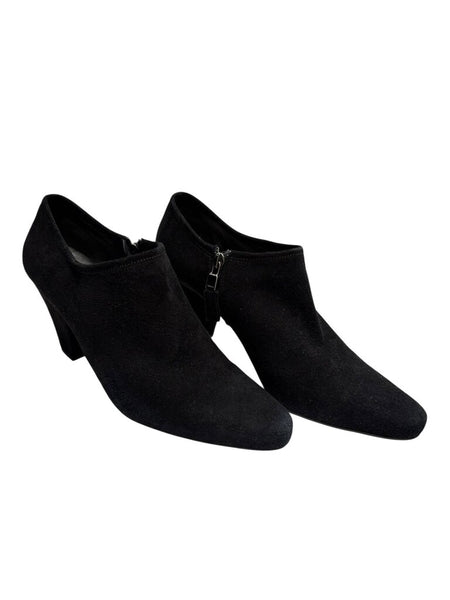 suede heel ankle booties