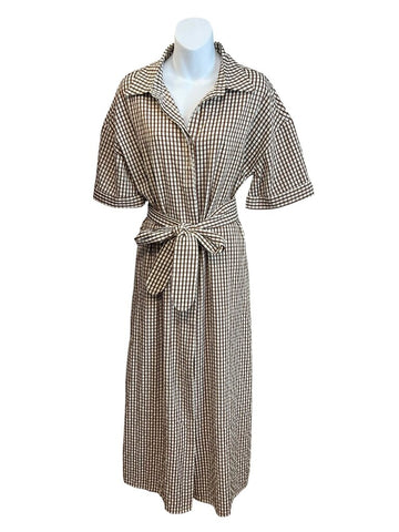 seersucker button dress