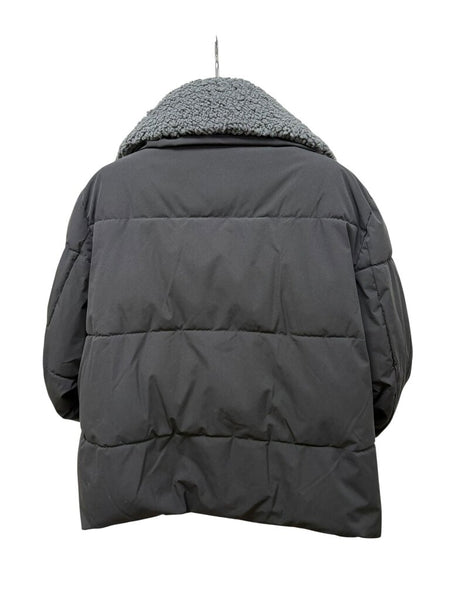 crop puffer furry collar