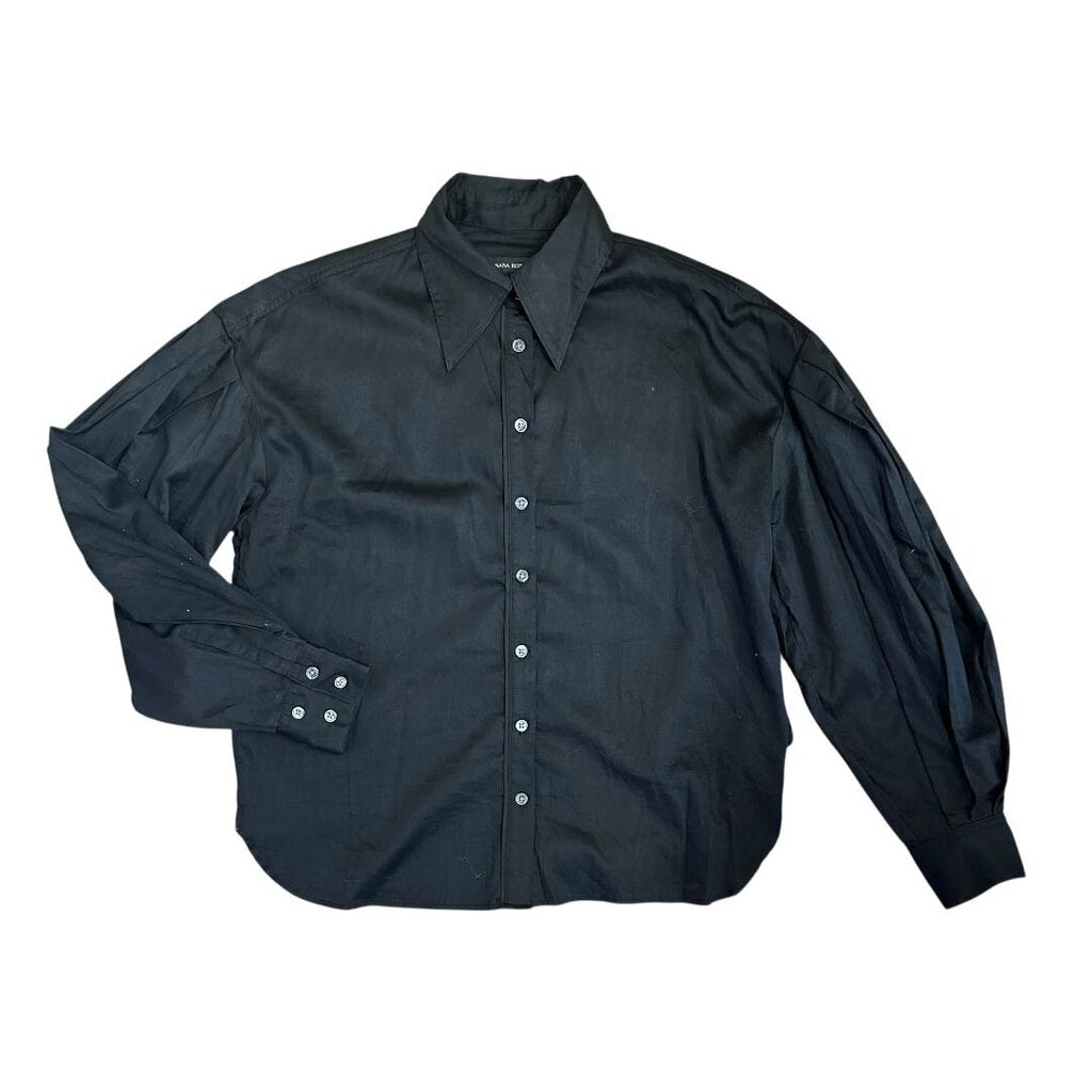 solid button blouse