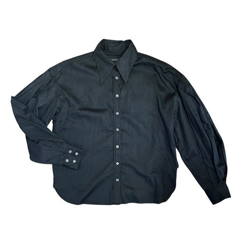 solid button blouse