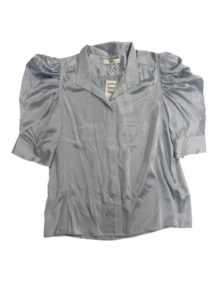 satin puff sleeve blouse