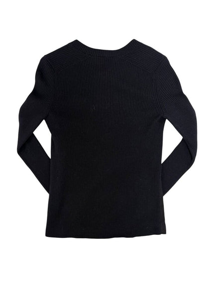 suede front sweater