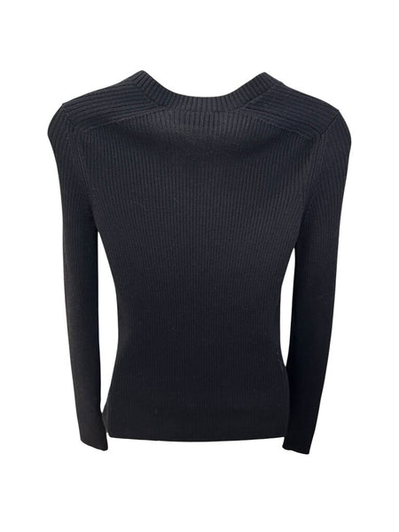 suede front sweater