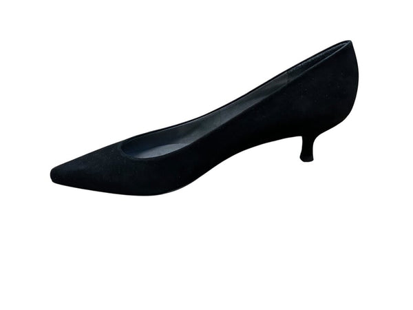 suede pump kitten heel