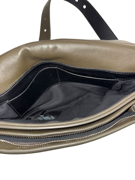 puffer leather crossbody