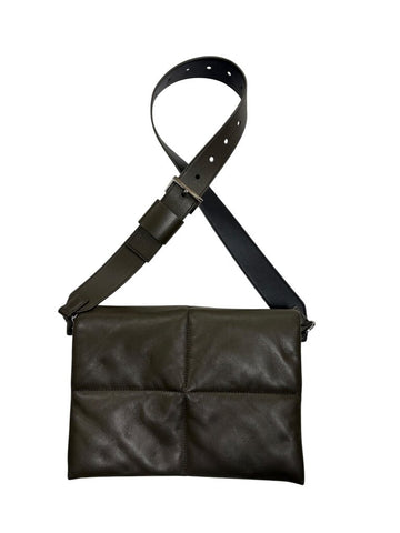 puffer leather crossbody