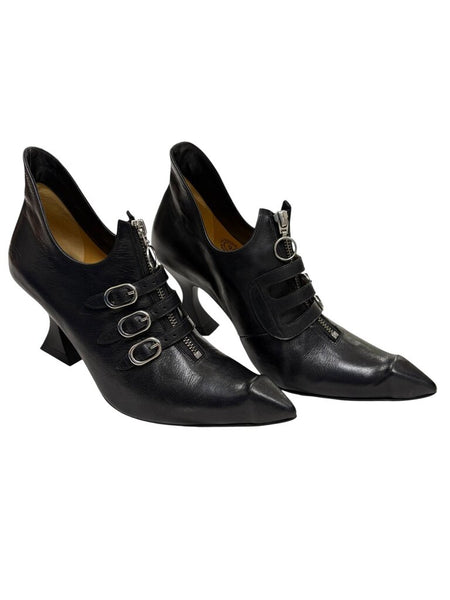strappy pointy booties