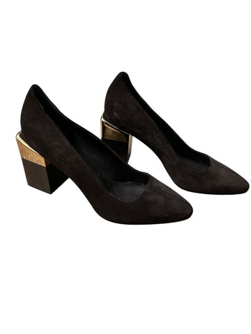 chunky metallic heel