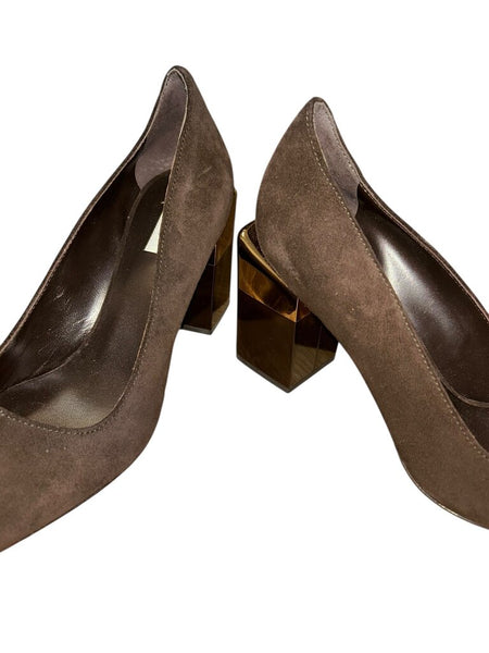 chunky metallic heel
