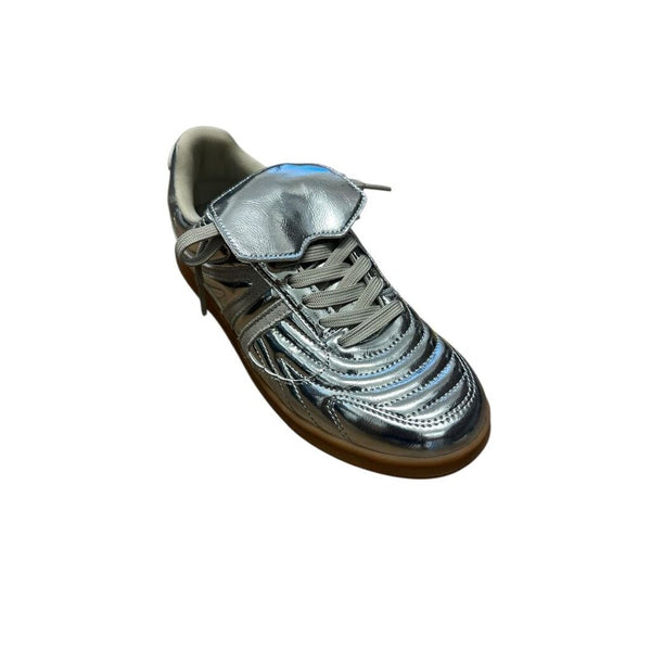 quilted metallic sneakers