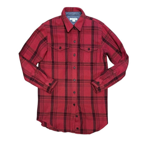 plaid button down