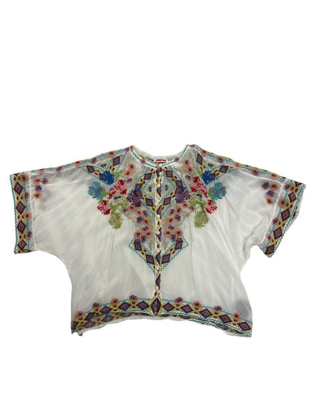 embroidered button blouse
