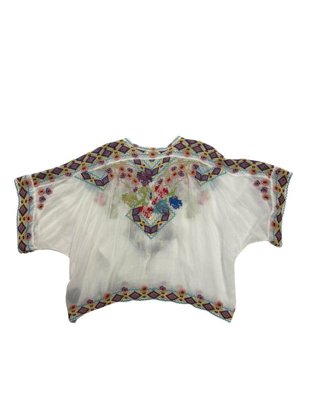 embroidered button blouse