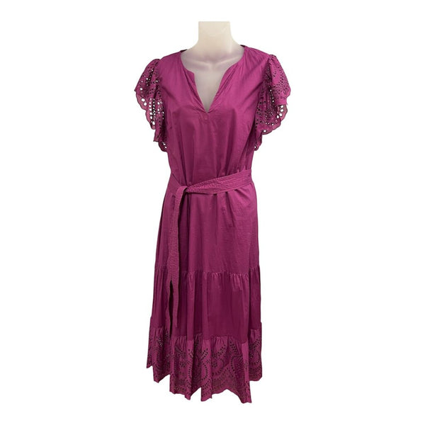 eyelet sleeve maxi dress