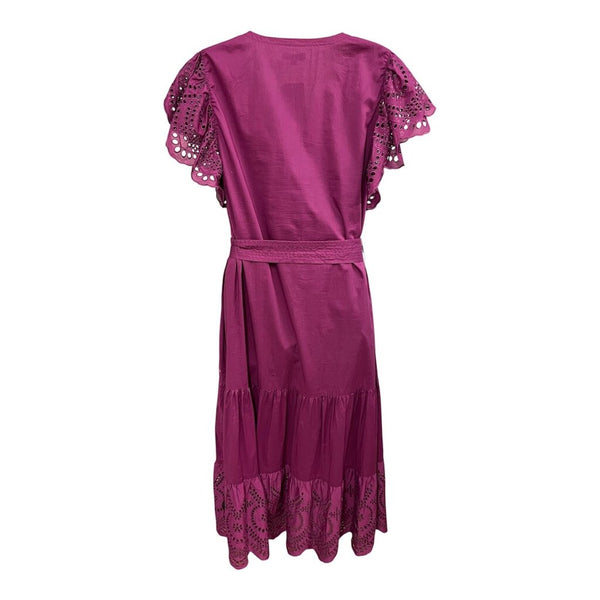 eyelet sleeve maxi dress