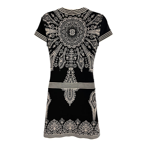 pattern short sleeve dress