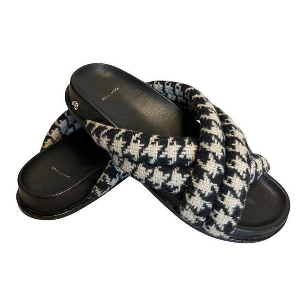 puffy houndstooth slides