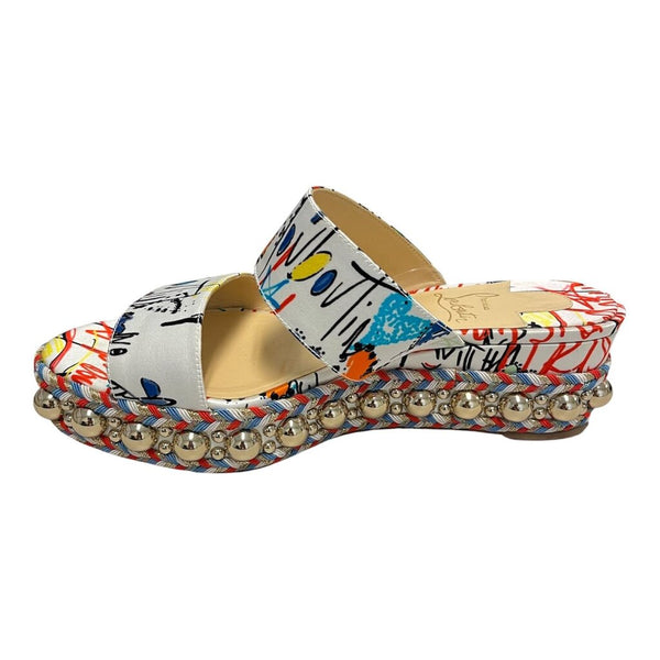graffiti stud sandals
