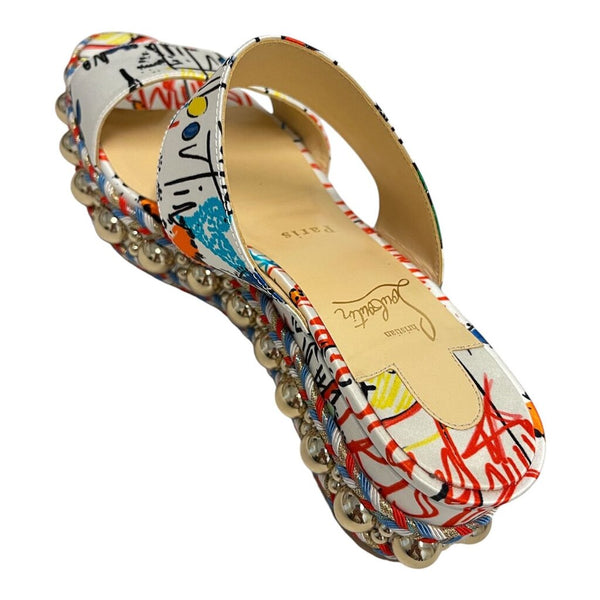 graffiti stud sandals