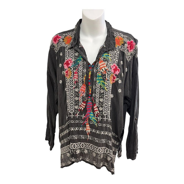 floral embroider blouse