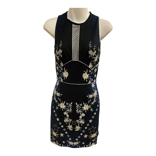 floral sheer panel tank dress
