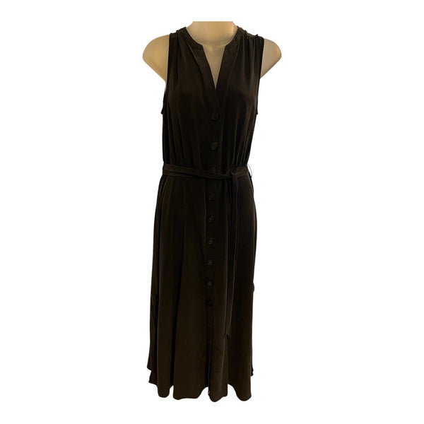 silk buttons tank dress