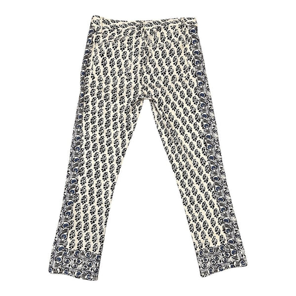 pattern straight jeans