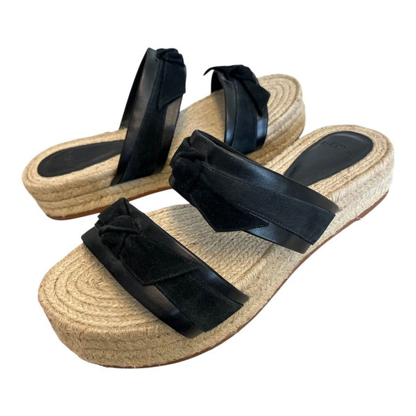 leather knot platform sandal