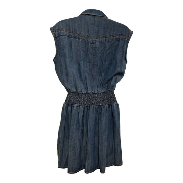 chambray buttons mini dress