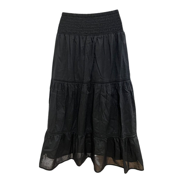 tiered midi skirt