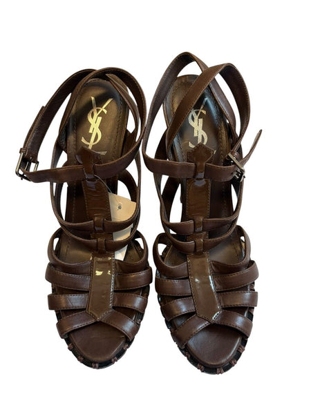 strappy leather heels