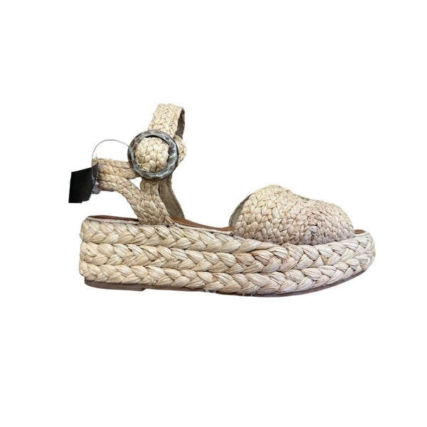 straw platform sandal