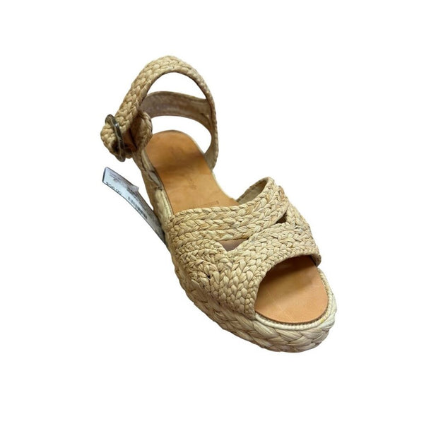 straw platform sandal