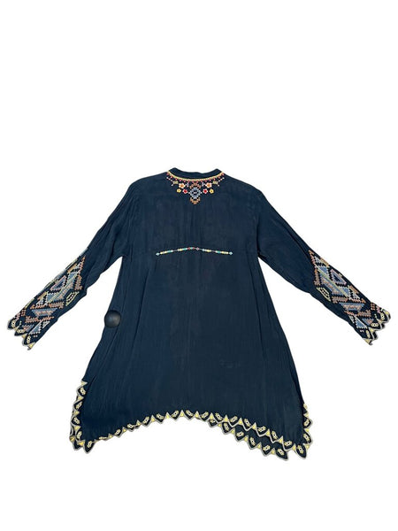 lng slv embroider dress